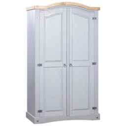 Wardrobe Mexican Pine Corona Range 2 Doors Grey Vidaxl
