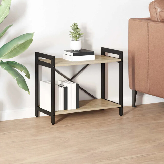 Bookcase Sonoma Oak 60 X 30 X 48.5 Cm Engineered Wood Vidaxl