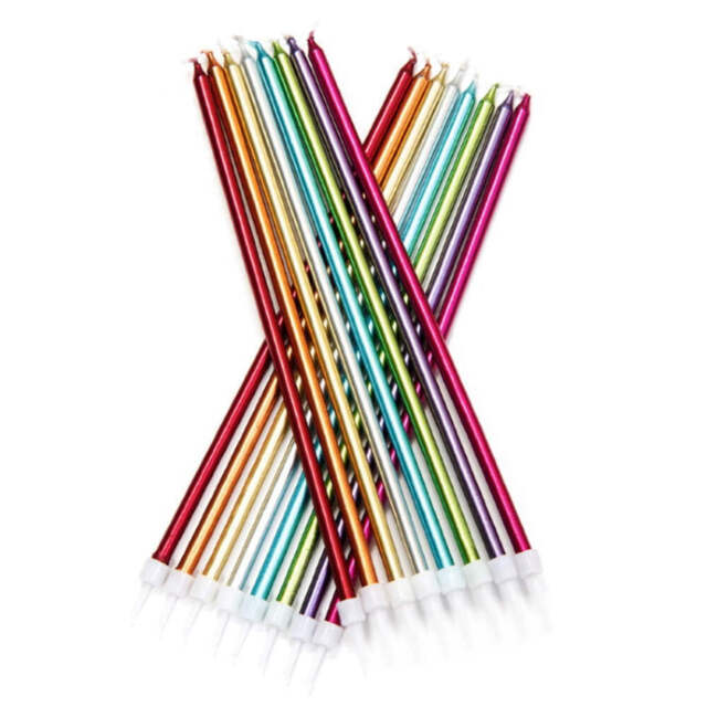 Extra Tall Rainbow Birthday Candles Pack Of 16