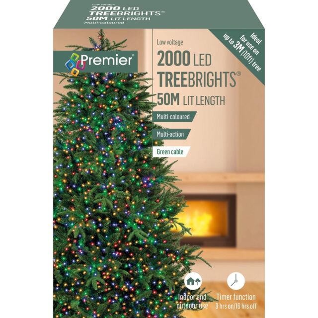 Christmas Indoor Outdoor Fairy Lights 2000 Multi-coloured Leds