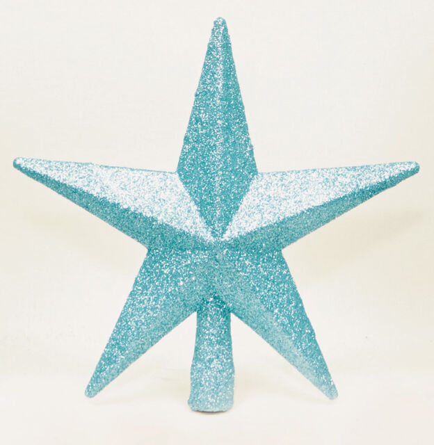 Christmas Decorations Star Topper Ice Blue Glitter Finish Star For Top