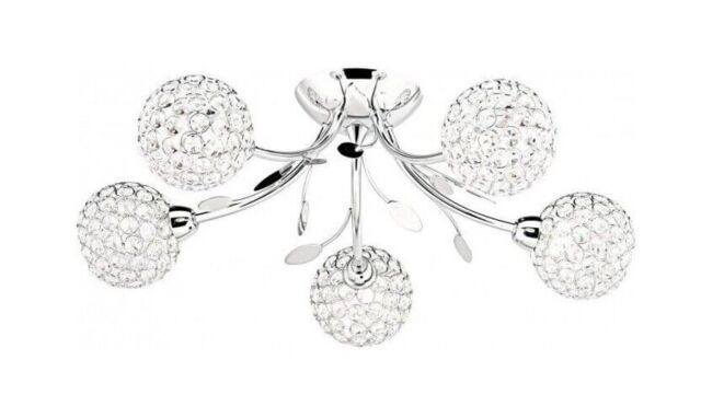 Searchlight 6575-5cc 'bellis 2' 5-light Chrome Flush Chandelier -