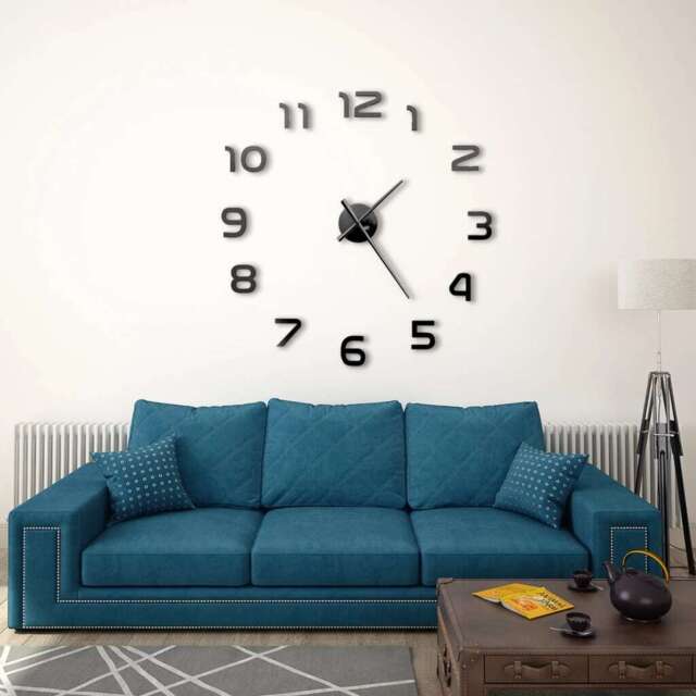 3d Wall Clock Modern Design 100 Cm Xxl Black Vidaxl