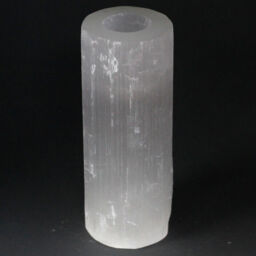 Selenite Candle Holder Crystal Cylinder Tea Light Healing Etheric