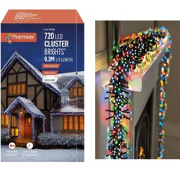 Premier 720 Led Cluster Christmas Lights Multicolour Multi Action
