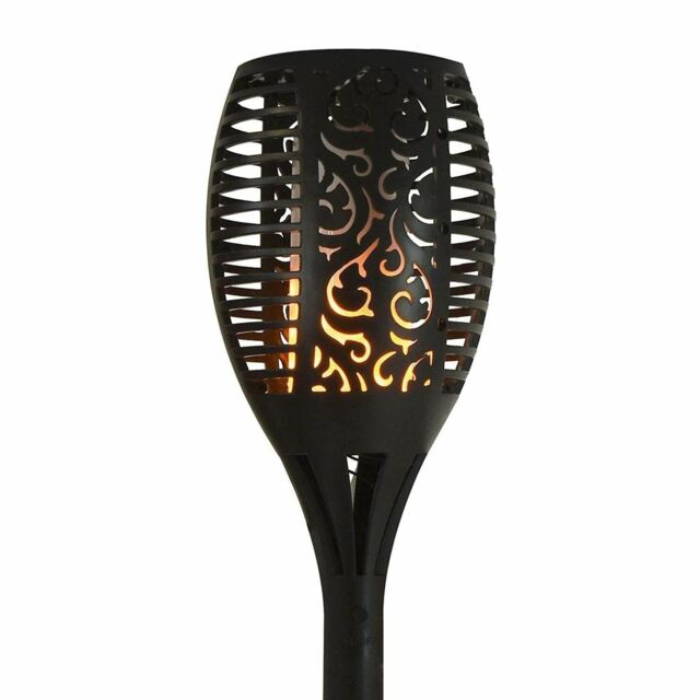 Pack Of 2 Garden Dancing Flame Solar Torch Light Waterproof Flickering
