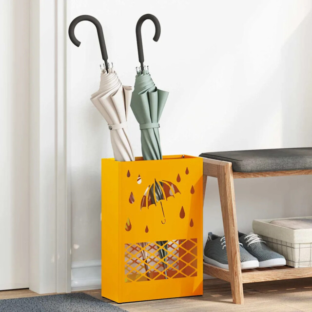 Umbrella Stand Mustard Yellow 28 X 12 X 41 Cm Steel Vidaxl