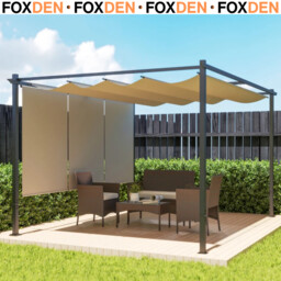 Pergola Free Standing Sun Shade Conopy W/ Adjustable Roll-up Sides