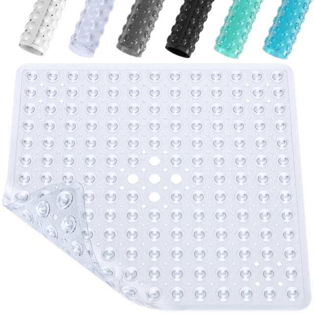Xiyunte Shower Mat Non Slip Anti Mould 53 X 53cm Square Bath Mat Non
