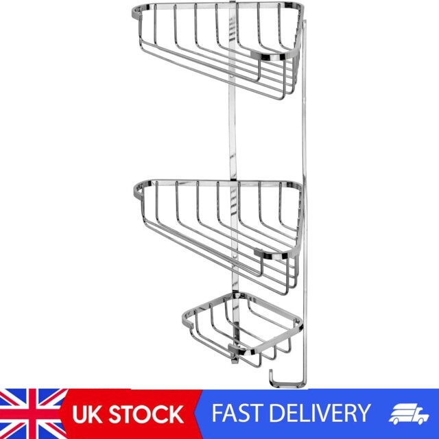 Three Tier Corner Shower Caddy - Durable Stainless Steel Bathroom
