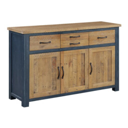 Reclaimed Sideboard, 3 Door & 4 Drawers [splash Of Blue]