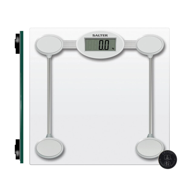 Salter Glass Digital Bathroom Scale 180kg - Silver - Black