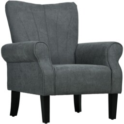 Homcom Upholstered Modern Accent Chair, Armchair With Wood Legs, Grey