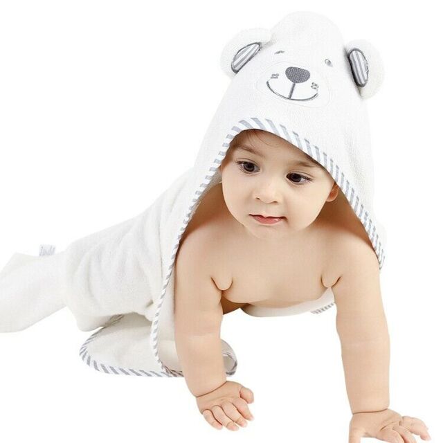 Bamboo Fibre Luxury Hooded Baby Towel- Free Thermometer And Washcloth