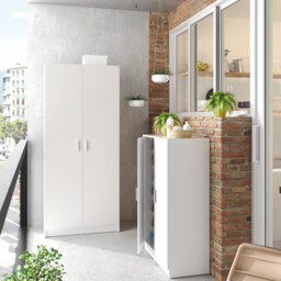 Baltic White Bathroom Storage Cabinet Tall 2 Door Unit