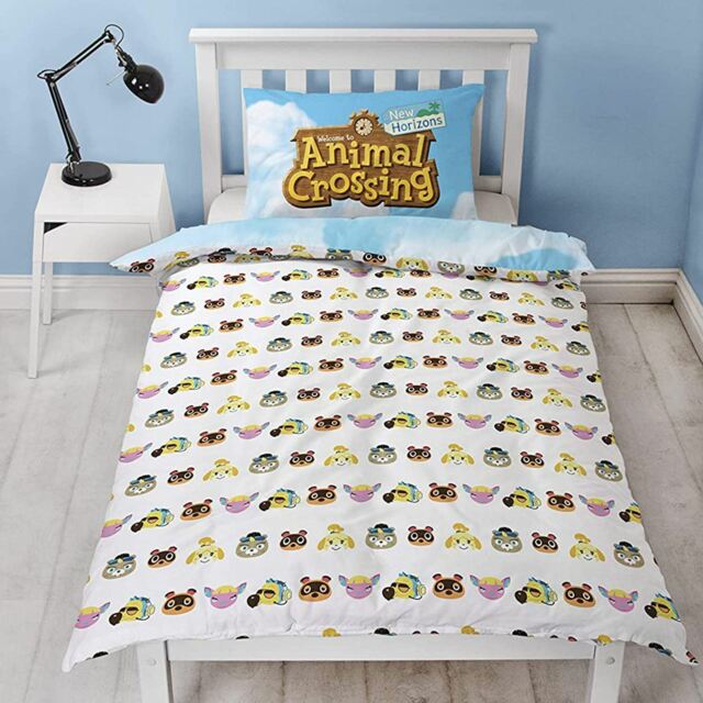 Animal Crossing Beach Single Duvet Cover Set - Girls Boys Reversible