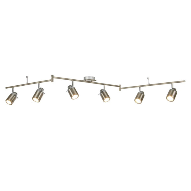 Bathroom Light Silver Samson 6 Spot Bar Ip44 Satin Searchlight 6606ss