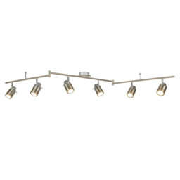 Bathroom Light Silver Samson 6 Spot Bar Ip44 Satin Searchlight 6606ss
