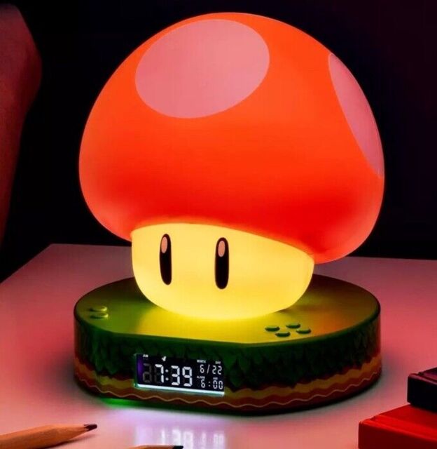 Super Mario Alarm Clock Mushroom Digital Mood Lighting Kids Night