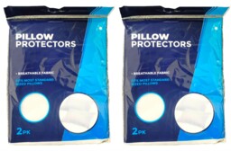 2x White Pillow Protector Pack Of 2 Fits Most Standard Sized Pillows