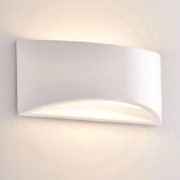 Wall Light White Toko Led Washer Up Down Plaster Paintable 20cm Saxby
