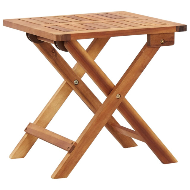 Folding Garden Coffee Table Natural Acacia Wood 40x40x40cm Slatted