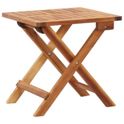 Folding Garden Coffee Table Natural Acacia Wood 40x40x40cm Slatted