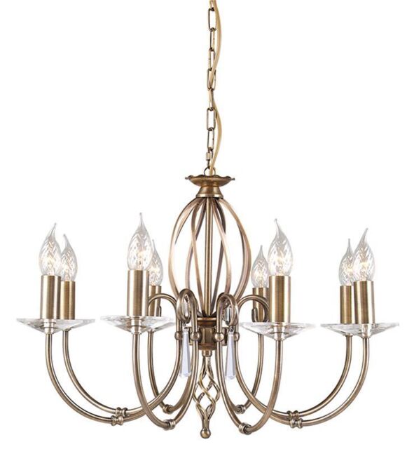Anatolia Eight Light Chandelier In Aged Brass
