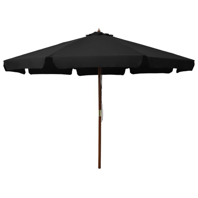 Outdoor Parasol With Wooden Pole Garden Umbrella Sun Shading Parasol