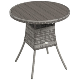 Dining Table Outdoor Square Grey 70x70x73cm Pe Rattan Galvanised Steel