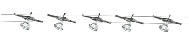 Tracking Lighting Silver Suspended Wire Track Spot Lights Chrome Inc.