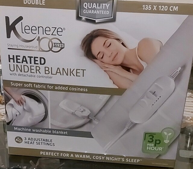 Kleeneze Kl1286stk Machine Washable Electric Heated Under Blanket -