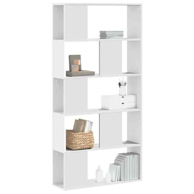 Bookcase 5-tier White 80.5x23.5x162.5 Cm Engineered Wood Vidaxl