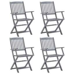 Folding Outdoor Chairs 4 Pcs Solid Acacia Wood Vidaxl