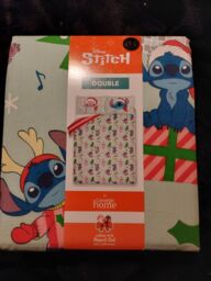 Disney Christmas Stitch & Angel Double Size Reversible Duvet Cover Set