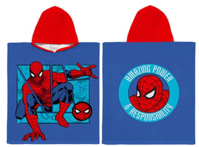 Brand Spiderman Marvel Children's Hooded Poncho Towel