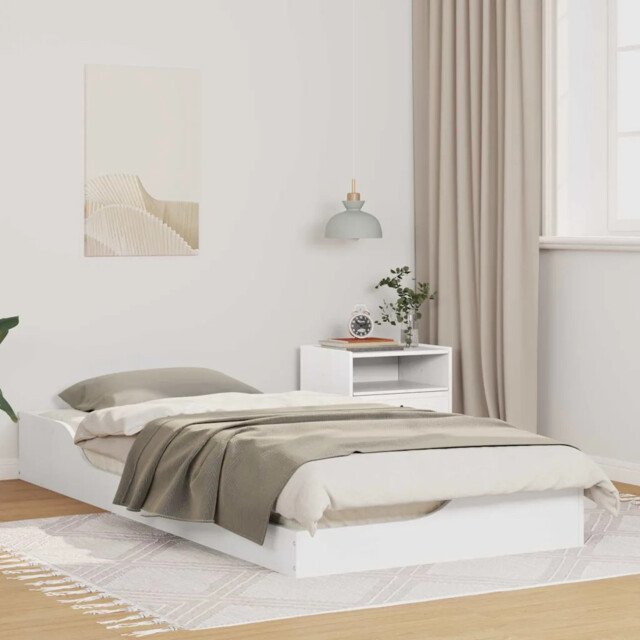 Floor Bed Frame White 100 X 200 Cm Solid Pine Wood Vidaxl