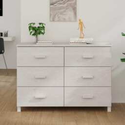 Sideboard Hamar White 113x40x80 Cm Solid Wood Pine Vidaxl