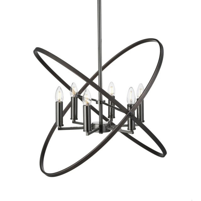 Ceiling Light Silver Hoopla 6 Pendant Pewter Searchlight 8246-6pw