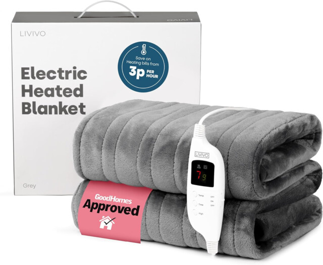 Electric Heated Blanket, 160x130cm – Ultra Soft Fleece Electric Over