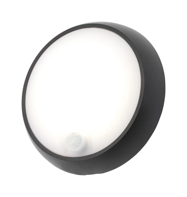 Outdoor Light Black Cano Led Bulkhead Ip54 Pir 170mm Coast