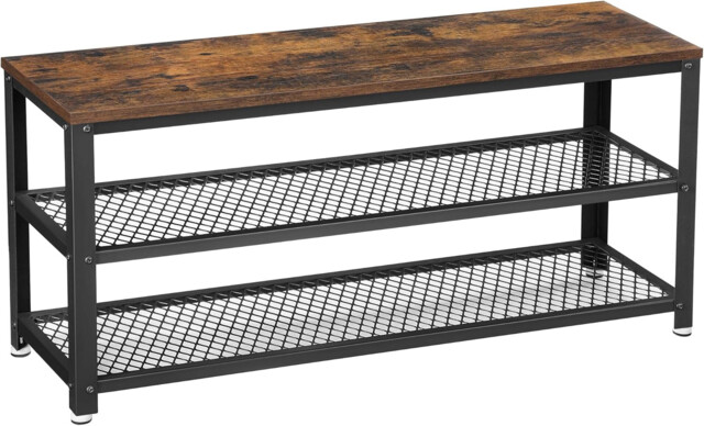 Vasagle Shoe Bench, Shoe Rack With 2 Shelves, Shoe Organiser, 100 X 30