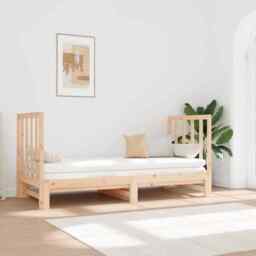 Pull-out Day Bed 2x(90x190) Cm Solid Wood Pine Vidaxl