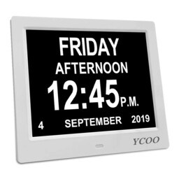 Ycoo Dementia Clocks, 8 Inch Calendar Day Date Clock,memory 8 Inches,