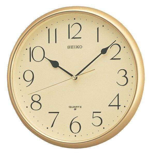 Seiko Gold Colour Wall Clock Qxa001g Rrp £49.00