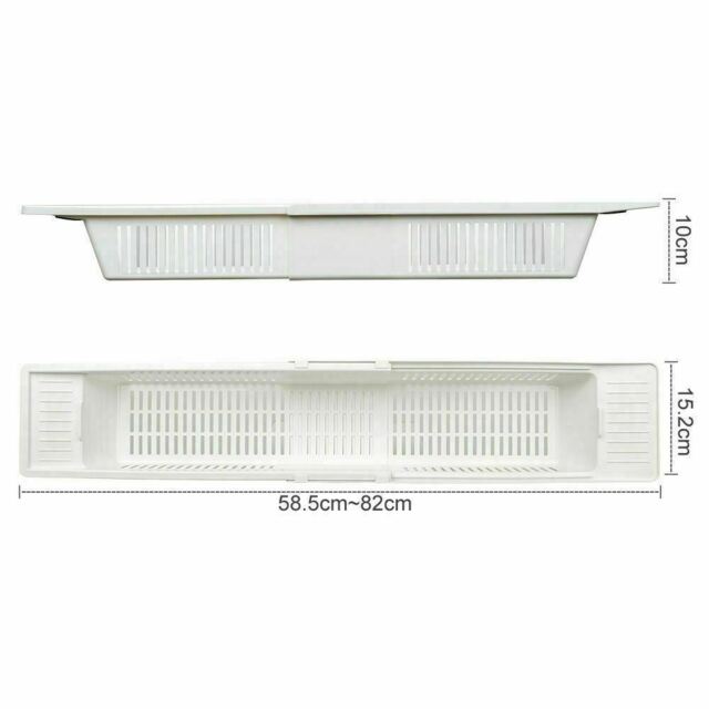 White Plastic Blue Canyon Extending Bath Rack Caddy Kids Bathroom Home
