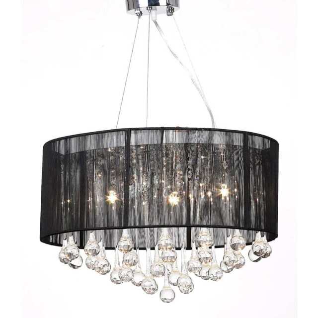 Chandelier With 85 Crystals Black Vidaxl