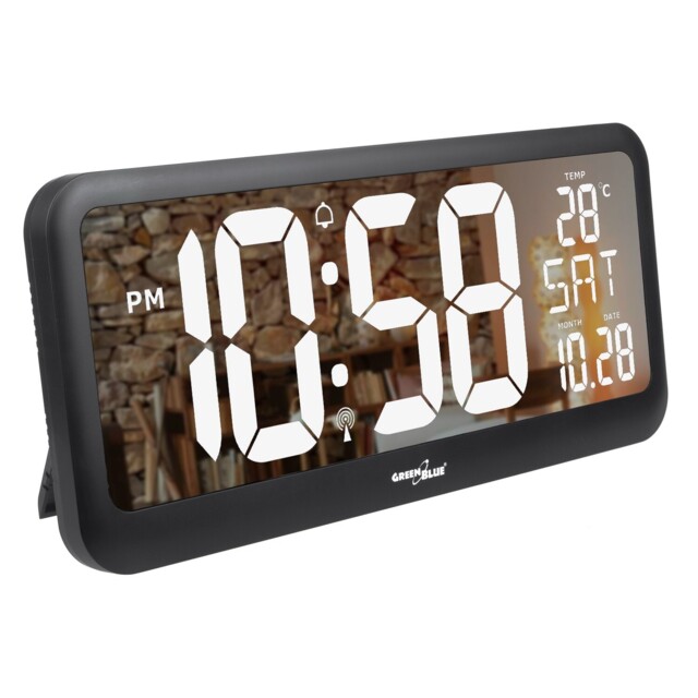 Digital Wall Table Alarm Clock Large Lcd Display Temperature Date Day
