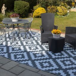 Outdoor Waterproof Xl Rug For Garden, Decking & Patio 3.6m X 2.7m Grey