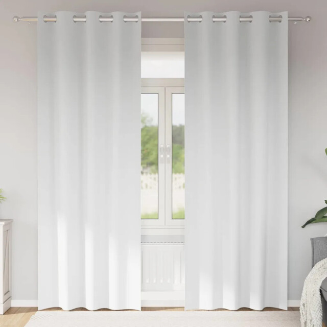 Curtains With Curtains 2 Pcs Pure White Polyester Vidaxl